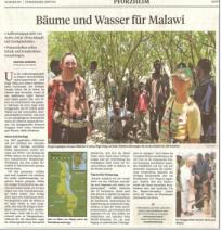 Active Aid in Africa in der PZ über Bäume und Wasser für Malawi